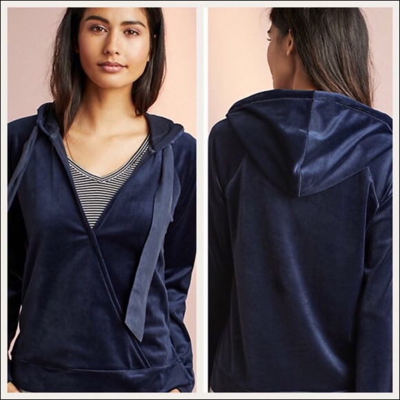 Velour Hoodie Anthropologie - Picture 2 of 4